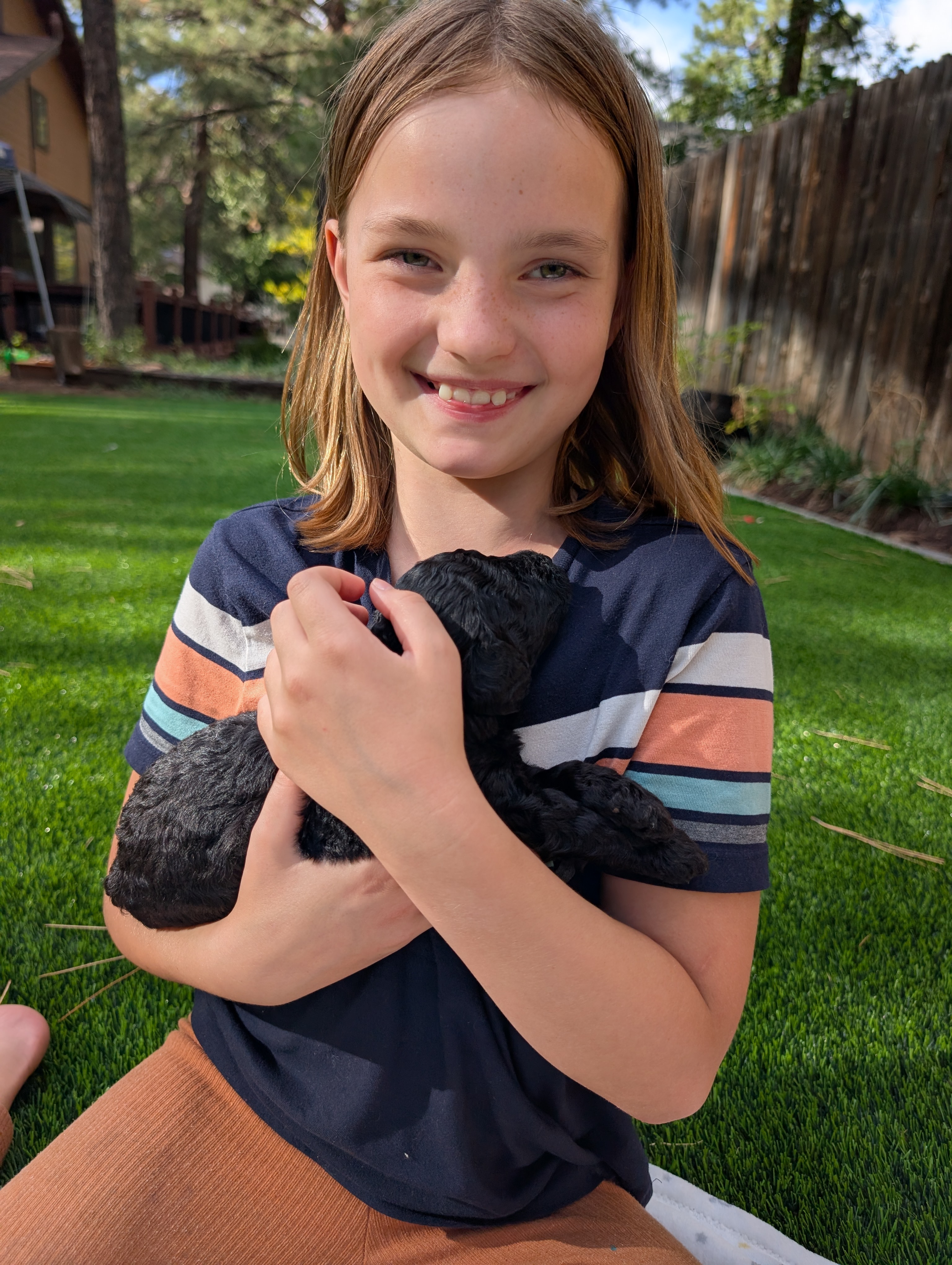 Girl with puppy